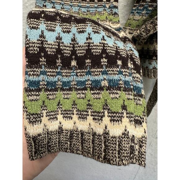 Anne Klein Multicolor Striped Knit Sweater with Tie Waist Size M - Picture 2 of 8